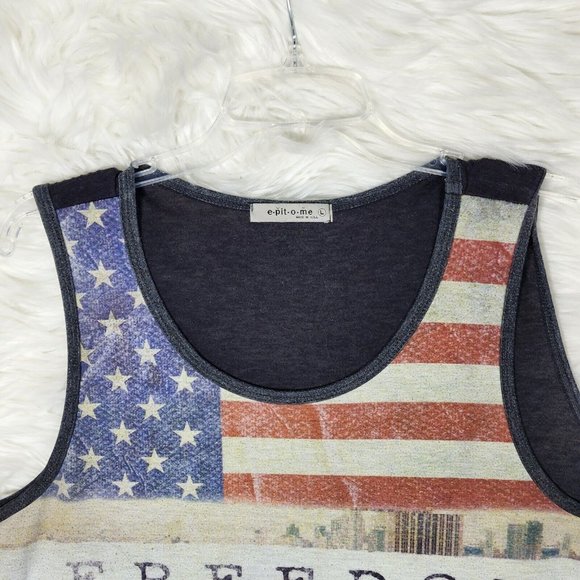 Epitome Men's All Over Print American Flag Tank Top Size L - Picture 3 of 9
